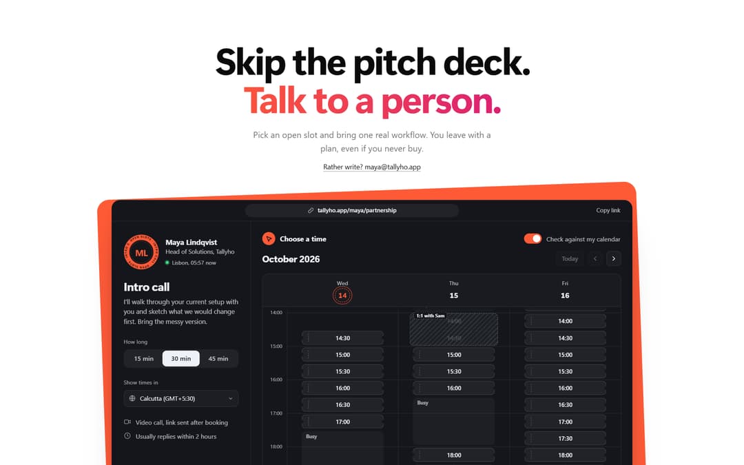 Meeting Booking Calendar preview