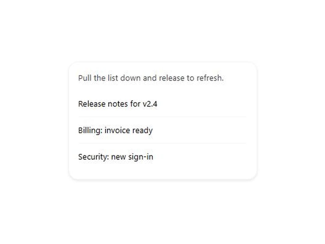 Pull to Refresh preview