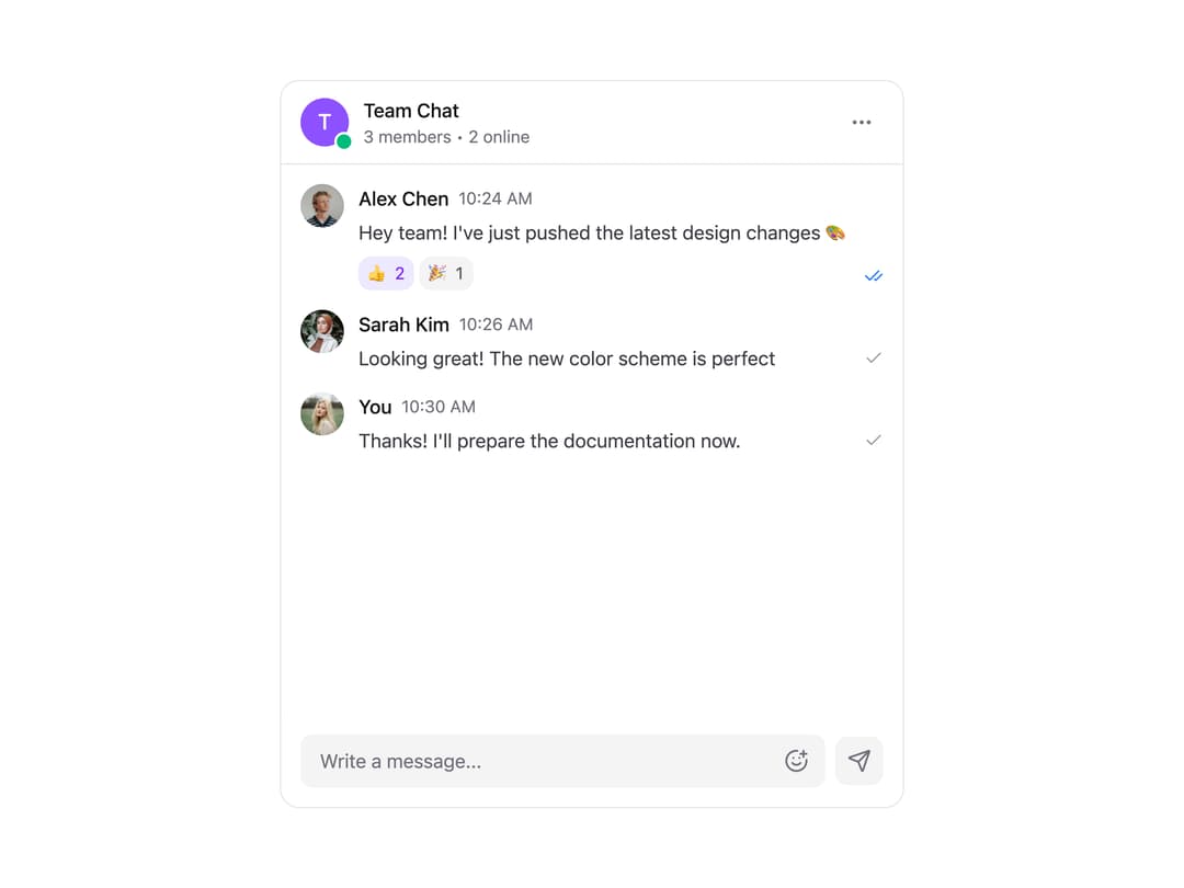 Chat Card preview