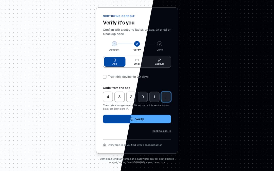 Stepper Login preview