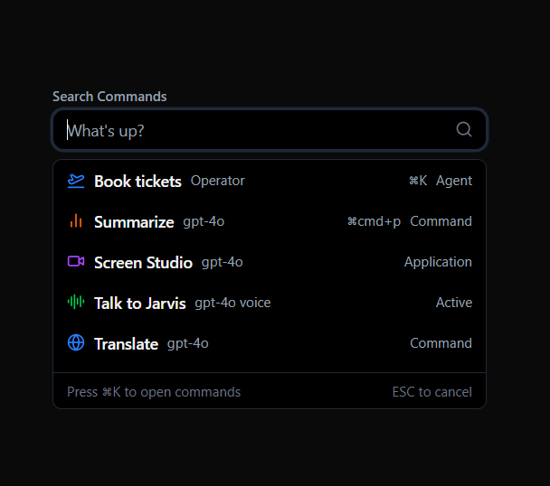 Action Searchbar preview