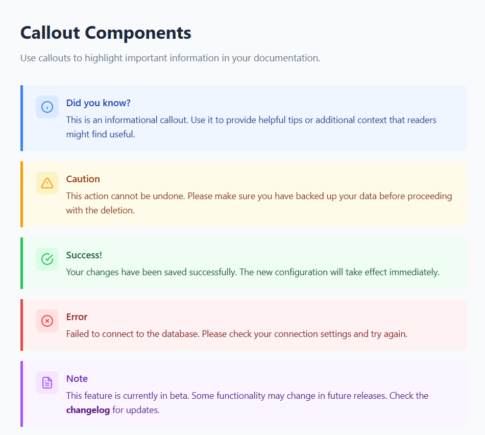 Callout preview