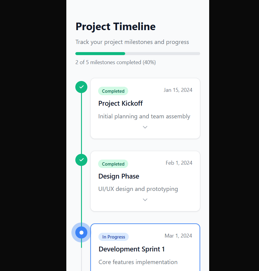 Project Timeline preview