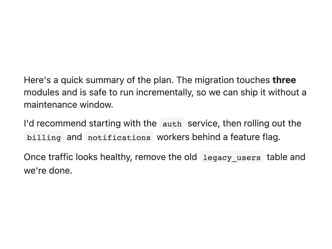 Text Response preview