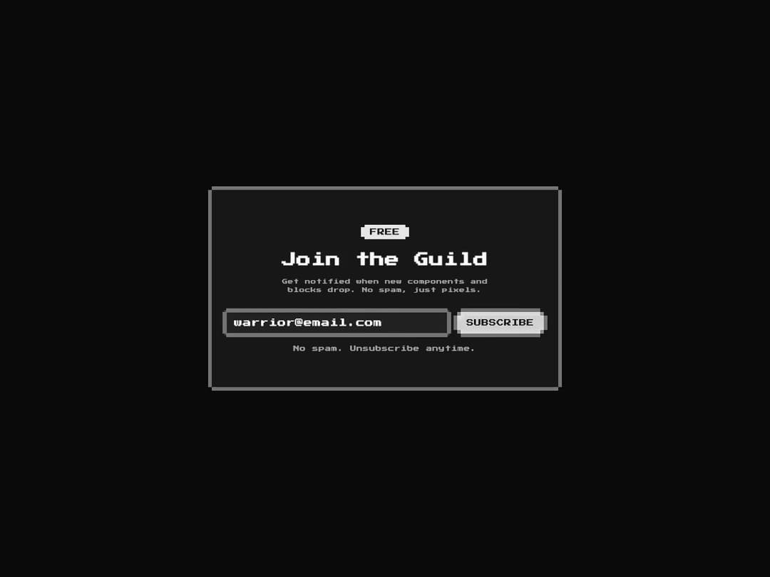 8-bit Newsletter Signup preview