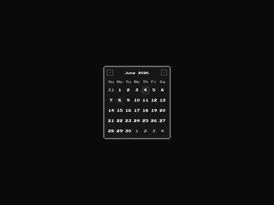 8bit Calendar preview