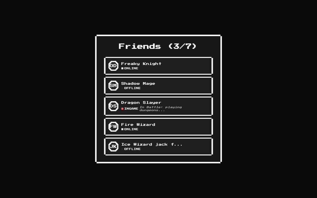 8bit Friend List preview