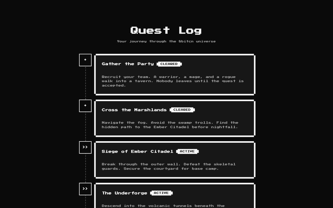 8bit Game Roadmap 1 — Quest Log preview