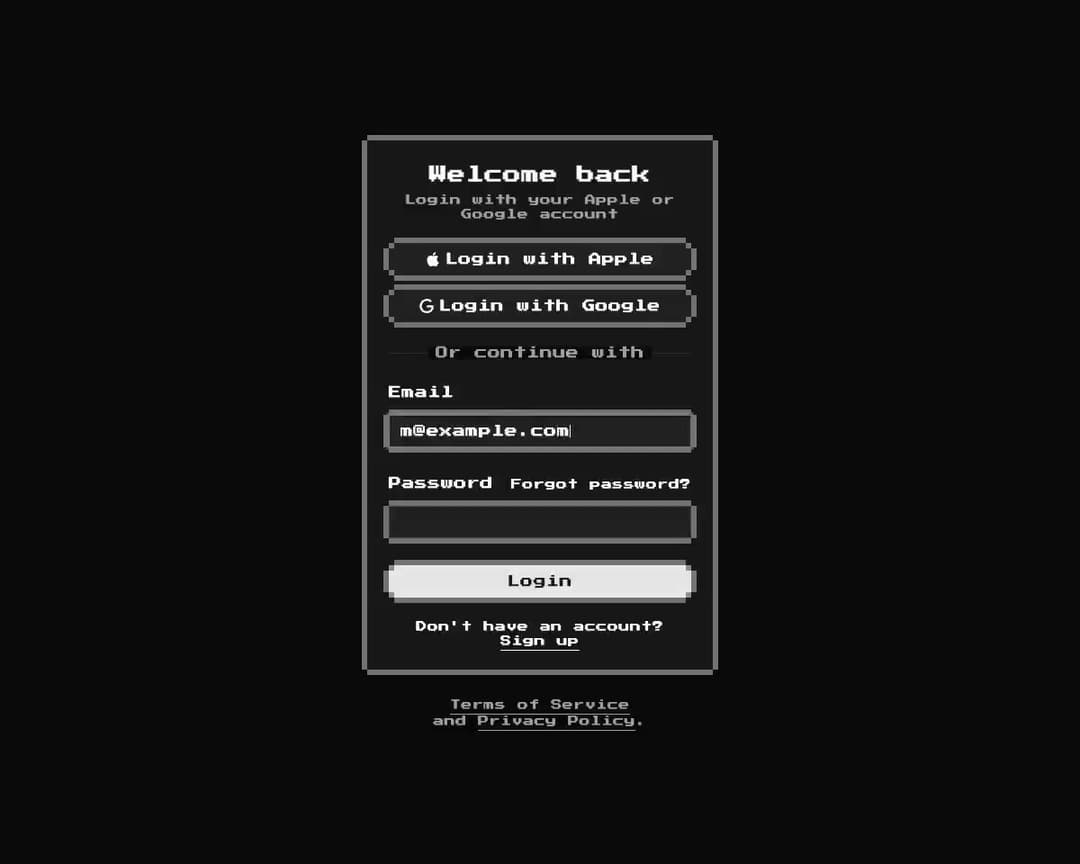8-bit Login Form with Icons preview