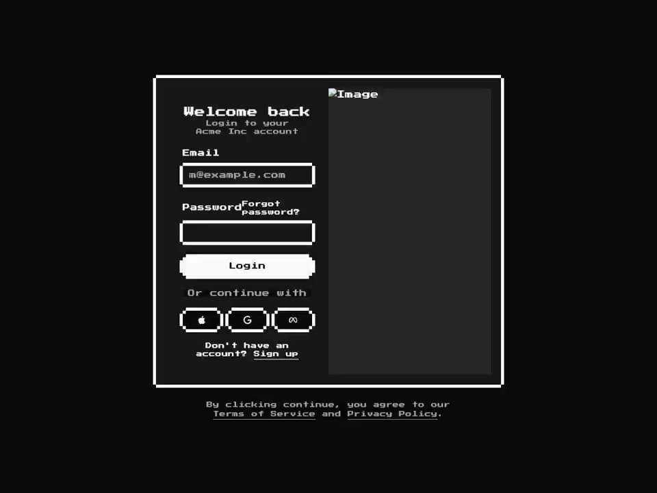 8bit Login Form with Image preview