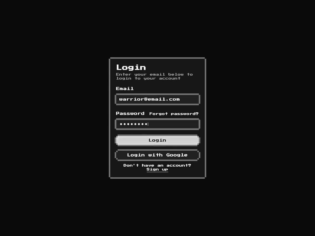 8-bit Login Form preview