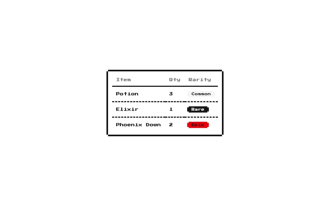 8-bit Table preview