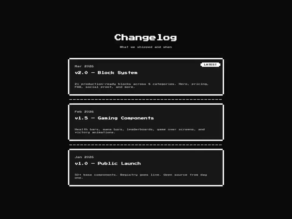 8bit Changelog preview