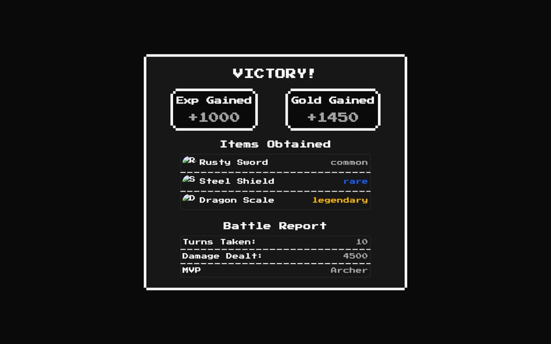 8bit Victory Screen preview