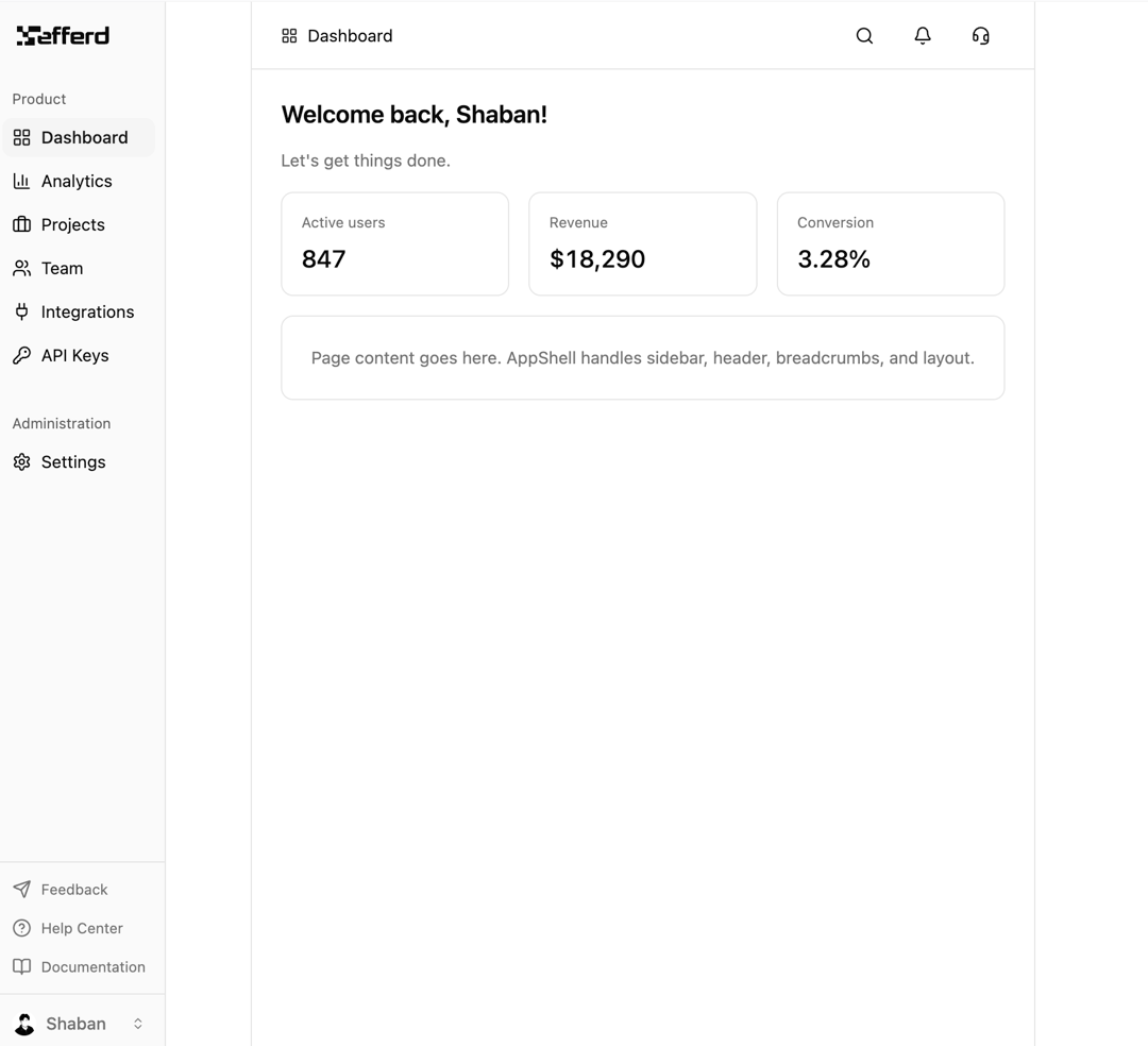Appshell preview
