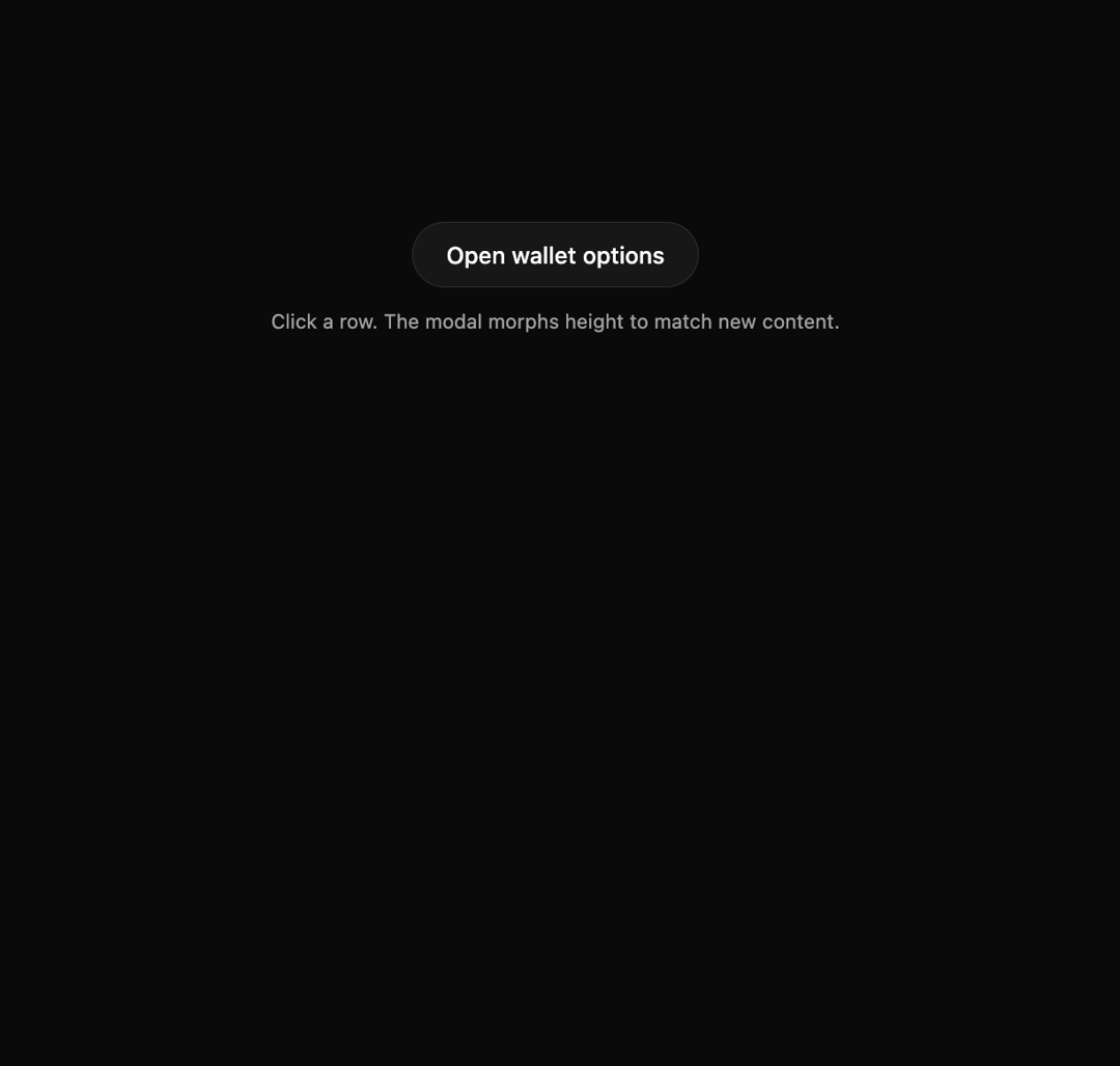 BeUI Morphing Modal preview