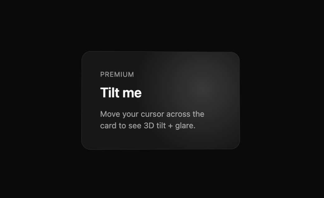 BeUI Tilt Card preview