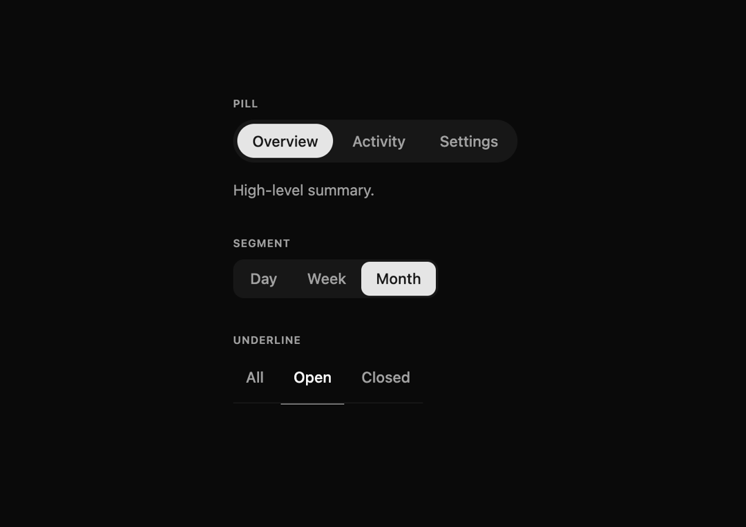 BeUI Tabs preview