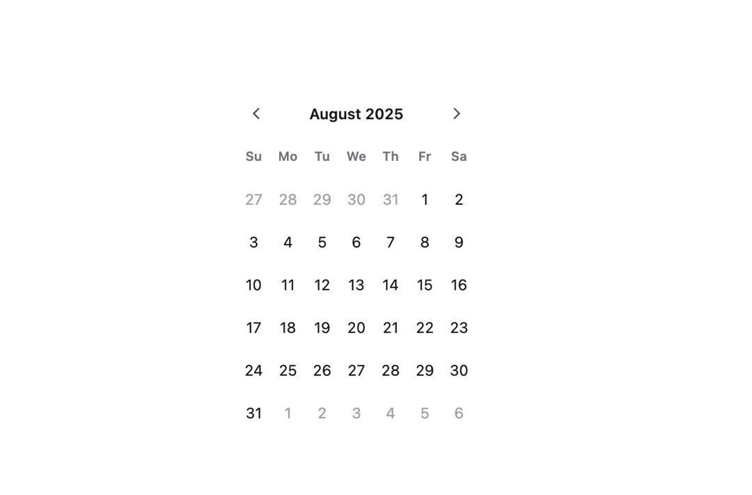 Calendar preview