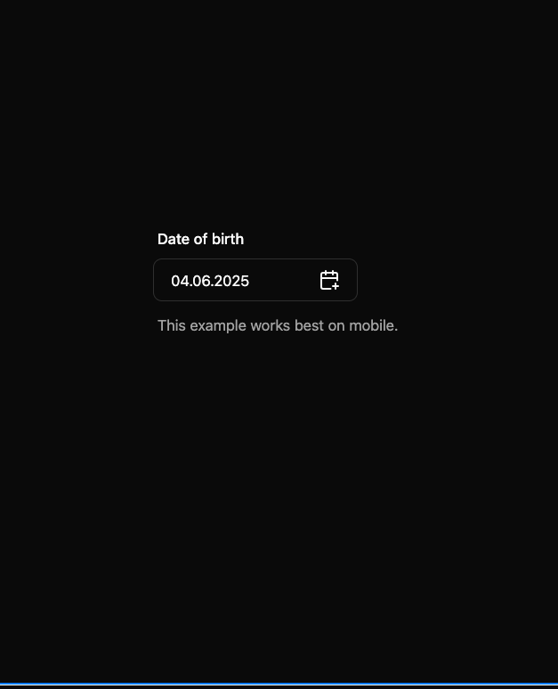 Calendar picker in a drawer preview