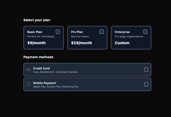 Checkbox preview