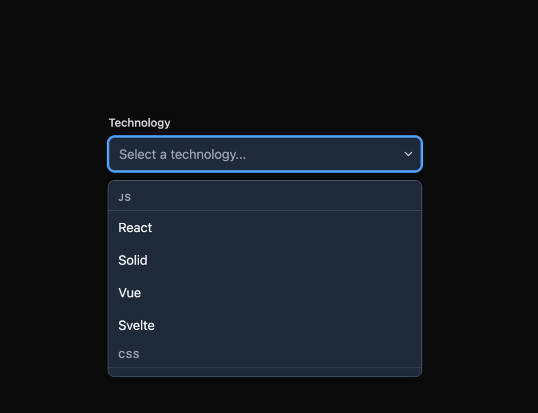 Combobox preview