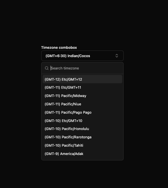 Combobox preview