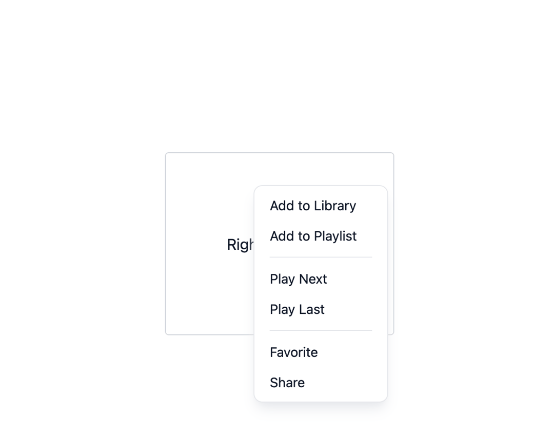 Context Menu preview