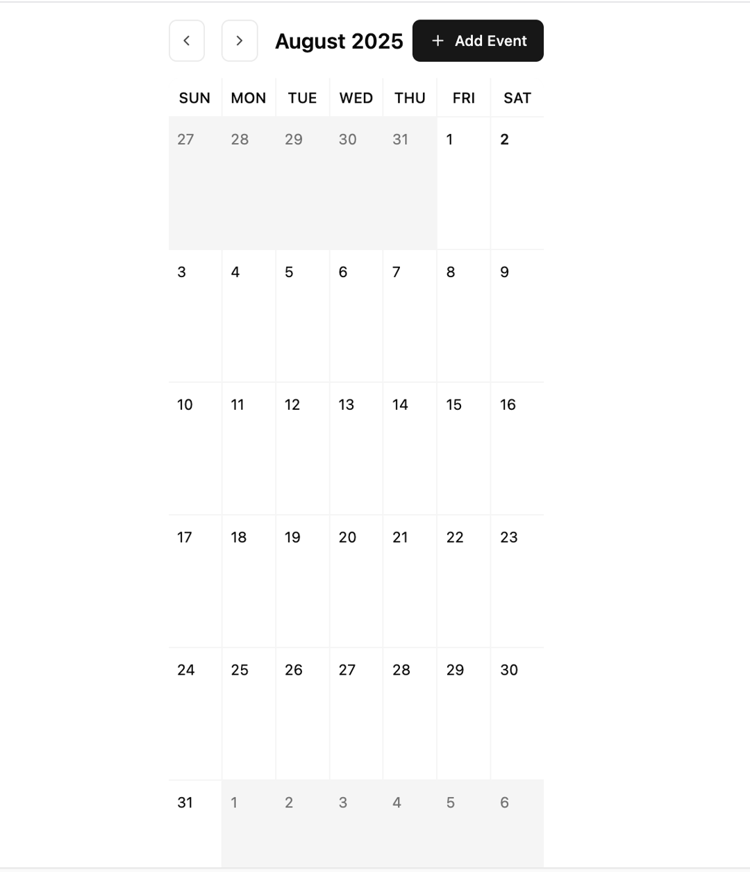 Event Calendar preview