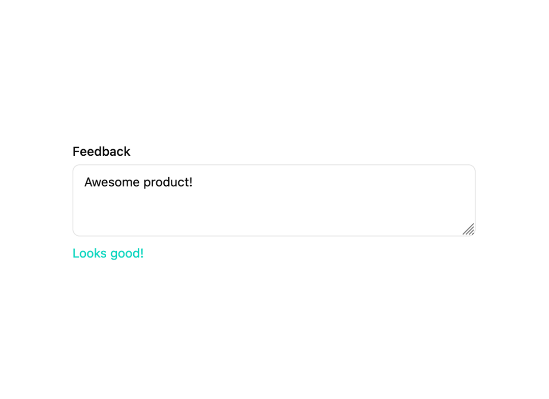 Feedback Textarea preview