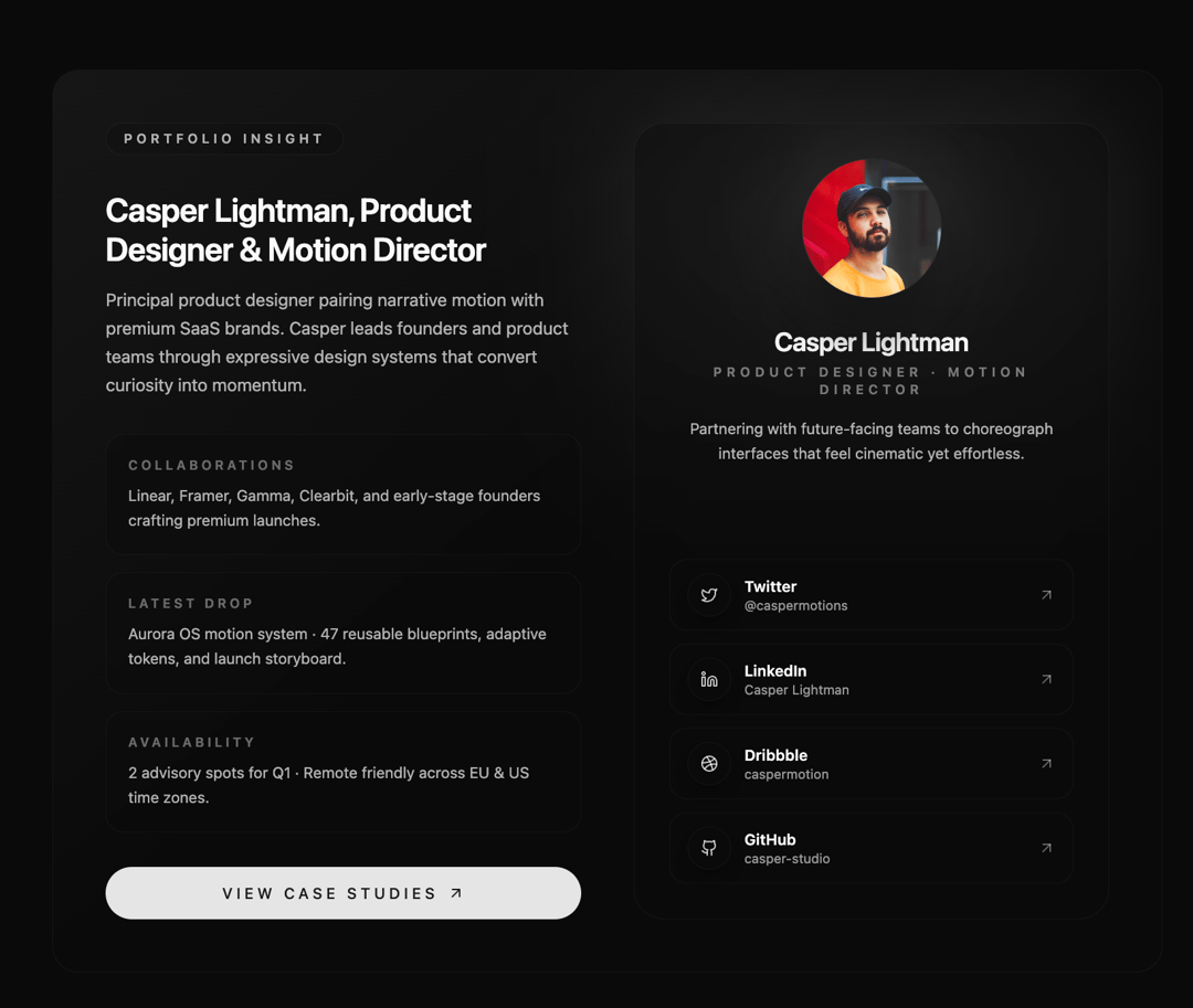 Glassmorphism Portfolio preview