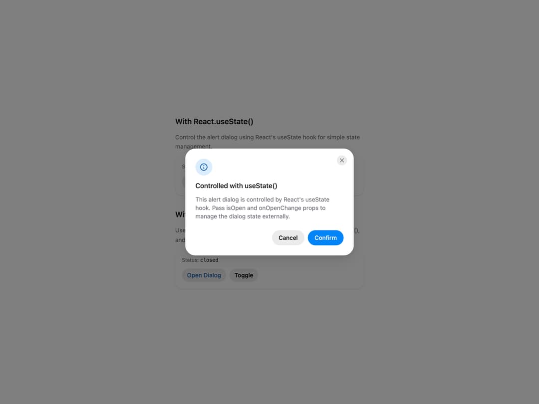 HeroUI AlertDialog preview