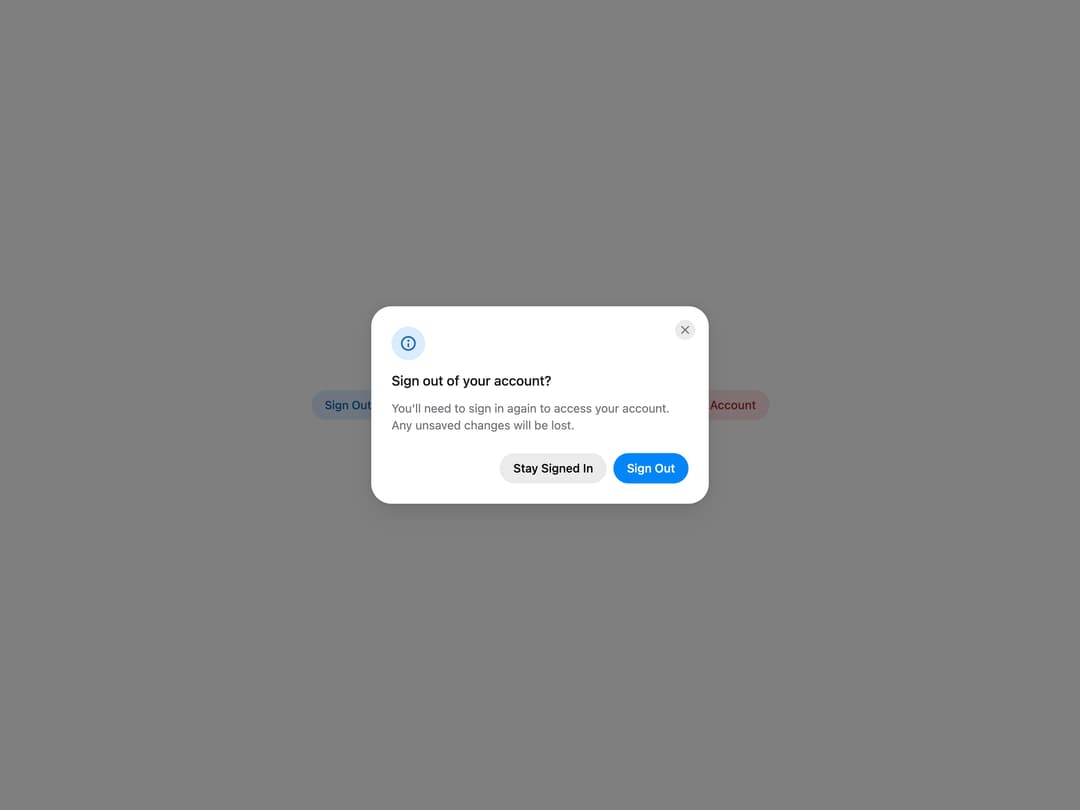 HeroUI AlertDialog preview