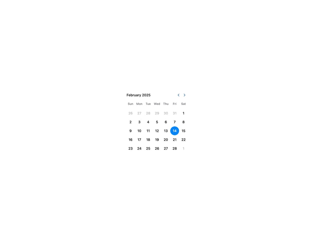 HeroUI Calendar preview