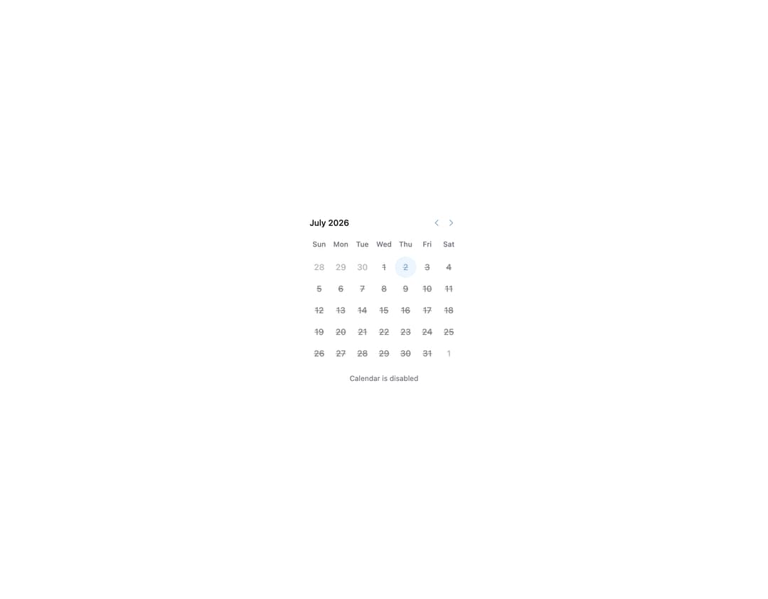 HeroUI Calendar preview