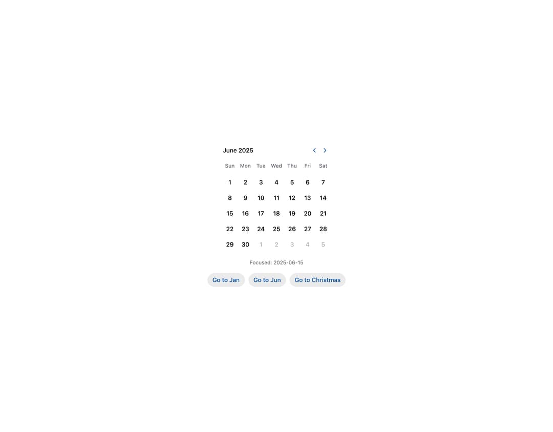 HeroUI Calendar preview