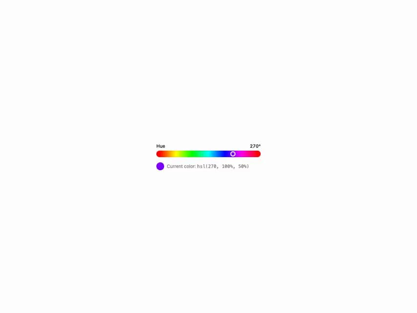 HeroUI Color Slider preview