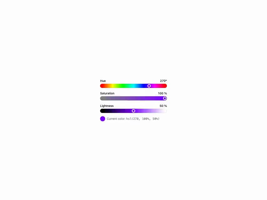HeroUI Color Slider preview