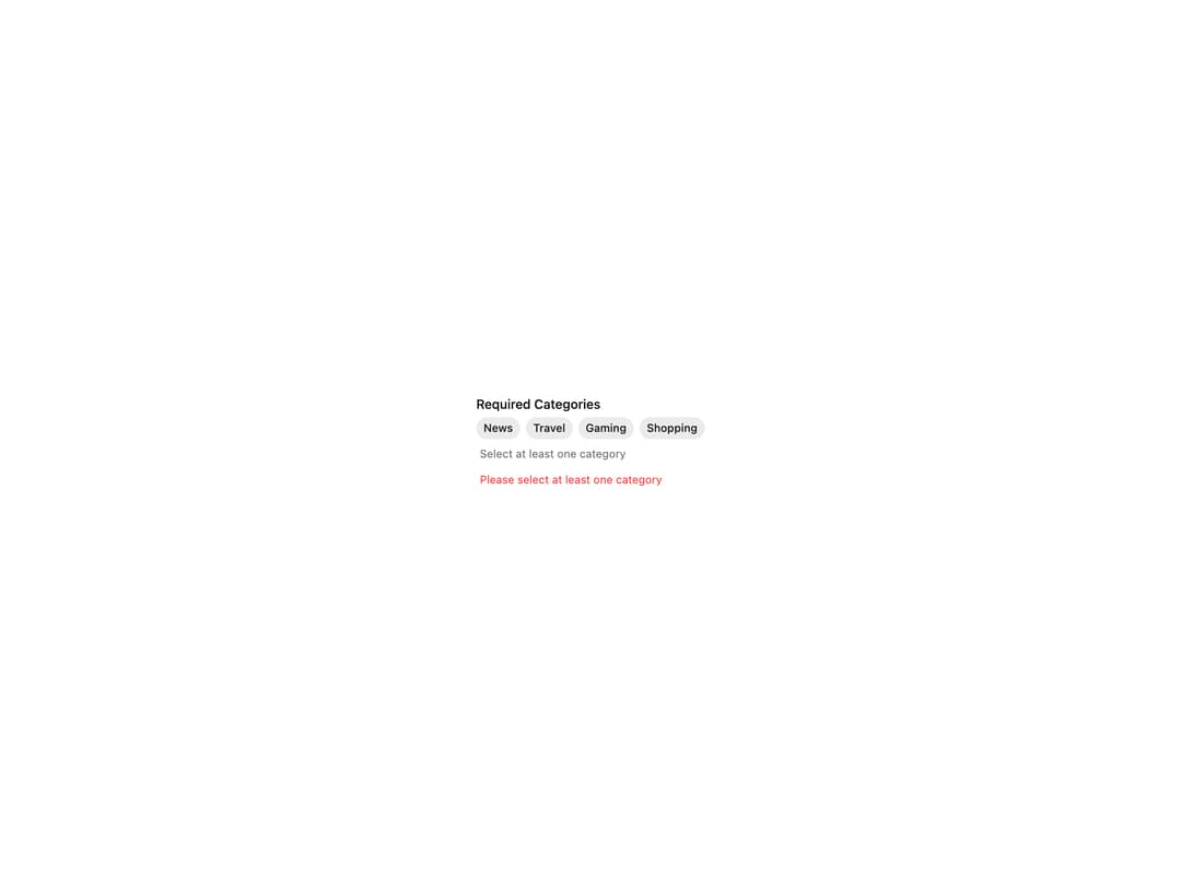 HeroUI Error Message preview