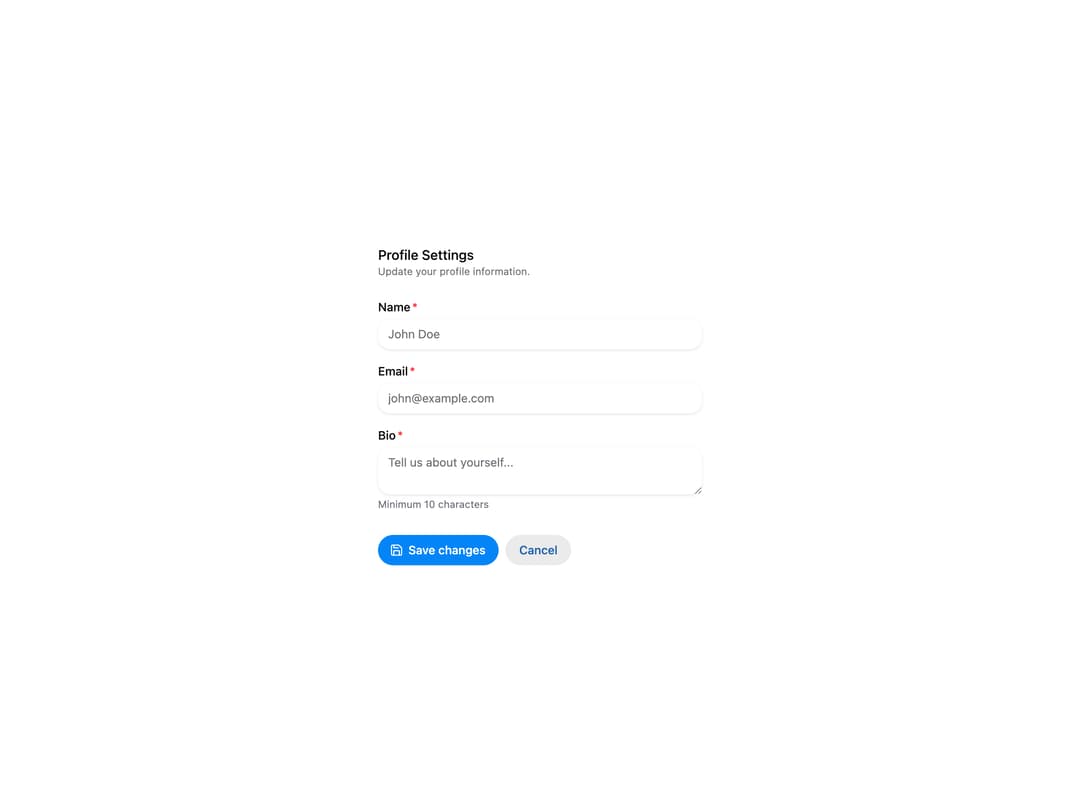 HeroUI Fieldset preview