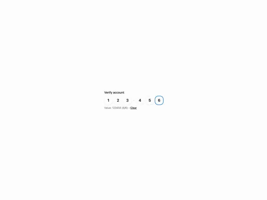 HeroUI Input OTP preview