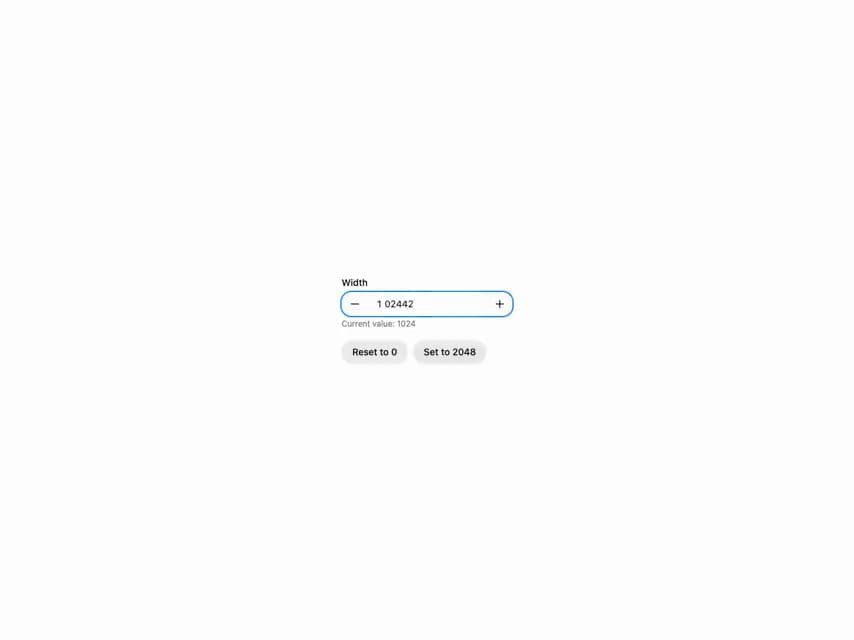 HeroUI Number Field preview