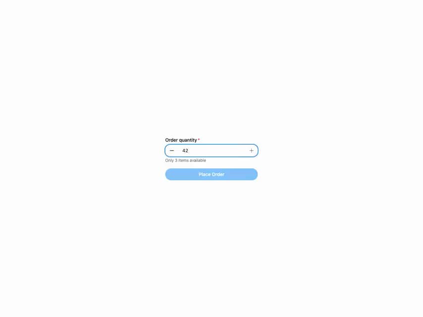 HeroUI Number Field preview