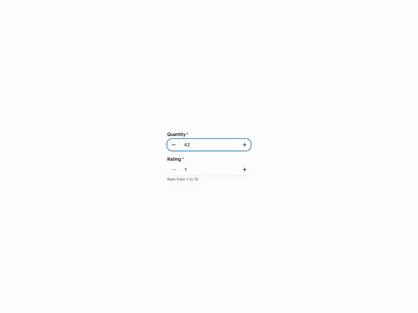 HeroUI Number Field preview