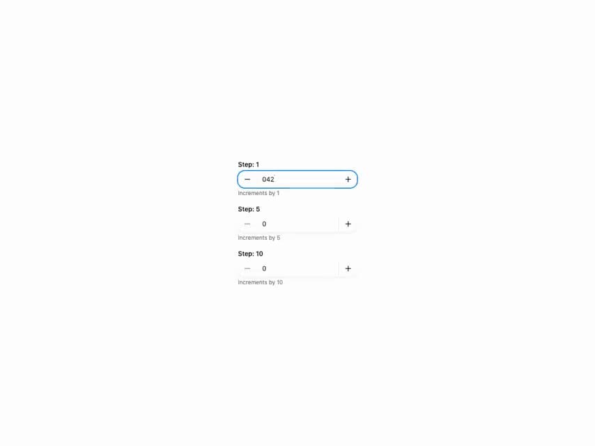 HeroUI Number Field preview