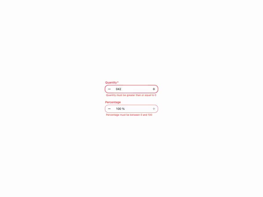 HeroUI Number Field preview