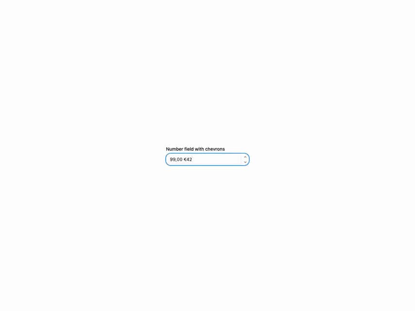HeroUI Number Field preview