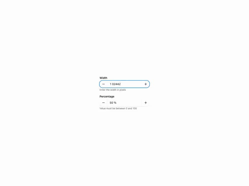 HeroUI Number Field preview