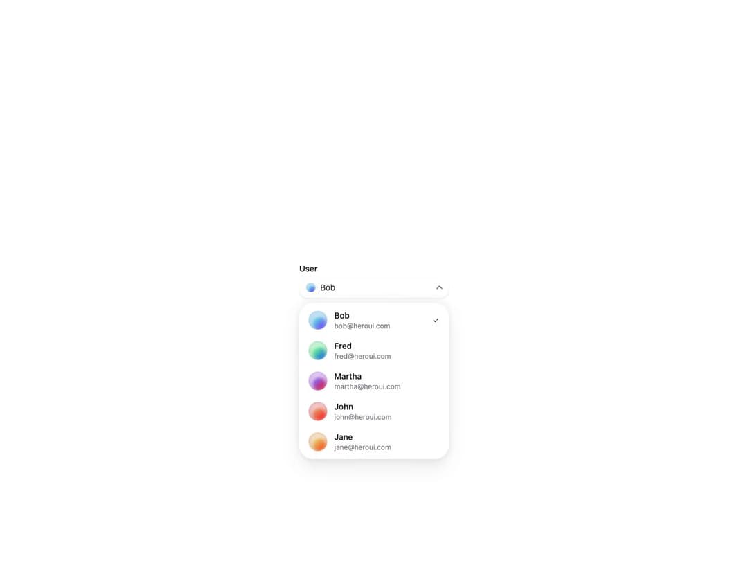 HeroUI Select preview