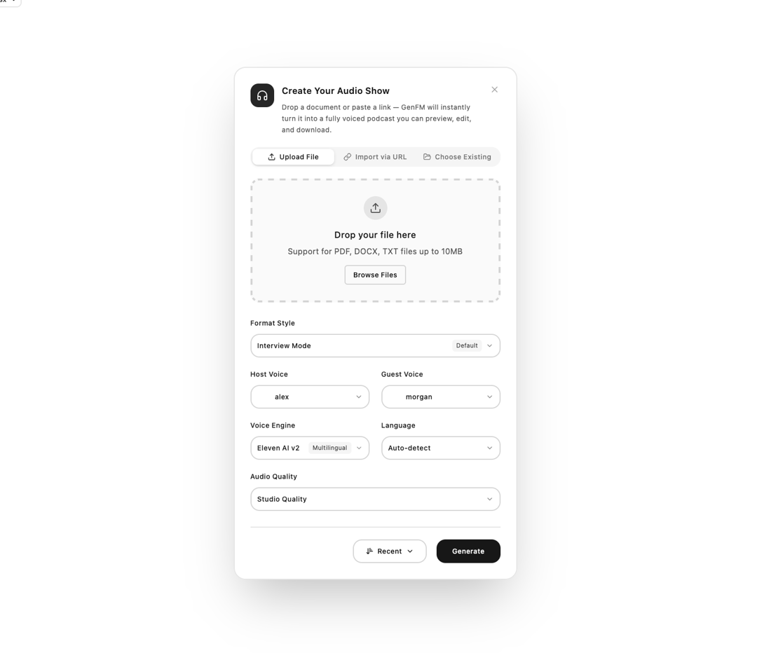 Input Modal preview
